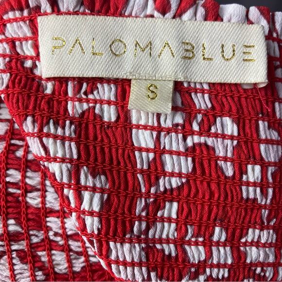 Paloma Blue top skirt set small red isla hearts ruffle coquette resort Ibiza - Picture 11 of 13